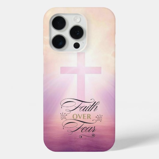 Eleganter Glaube über Angst Cross iPhone 15 Pro Fa Case-Mate iPhone Hülle (Rückseite)