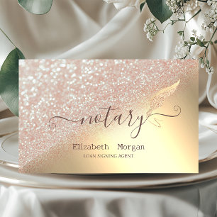 Eleganter Glitter-Feder-Notar-Bokeh-Gold Visitenkarte