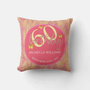 Eleganter Glitter Gold Schmetterling Kalligrafie Kissen