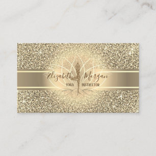 Eleganter Glitter ,Goldstreifen,Lotus-Yogamädchen Visitenkarte