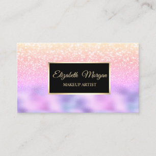 Eleganter Glitter Holografischer Rahmen Bokeh Visitenkarte
