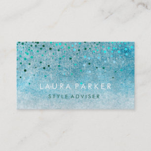 Eleganter Glitter Subtil Himmelblau Falsches Konfe Visitenkarte