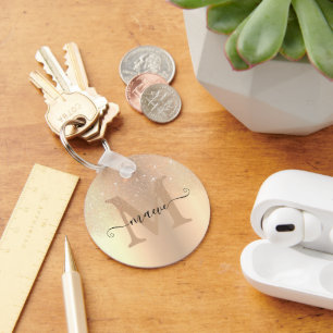 Eleganter Glittering Gold Ombre Glitzer Rain Moder Schlüsselanhänger