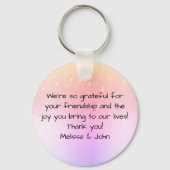 Eleganter Glittering Pink Ombre Glitzer Rain Moder Schlüsselanhänger (Rückseite)