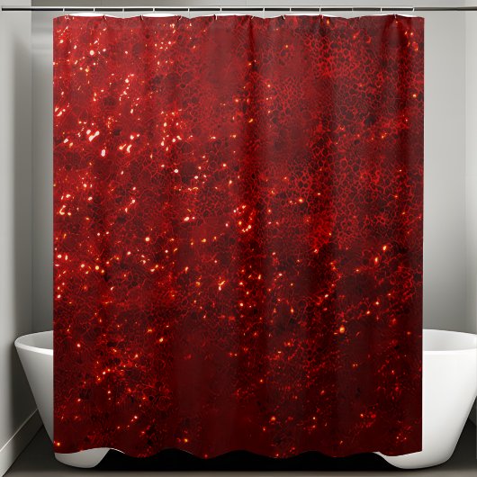 Eleganter Glittering Red Sequin Duschvorhang
