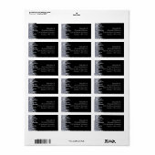 Eleganter Glittery Black/Silver Glamour Adressaufkleber (Vorne)