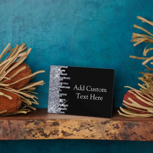 Eleganter Glittery Black/Silver Glamour Fotoplatte (Seite)