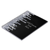 Eleganter Glittery schwarzer/silberner Glamour Notizblock (Linke Seite)