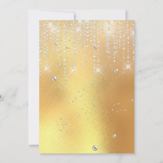 Eleganter Glitzer 16 . Geburtstag Einladung (Rückseite)