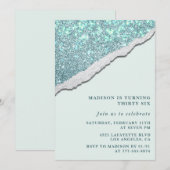 Eleganter Glitzer 36. Geburtstag Einladungen Spark (Vorne/Hinten)