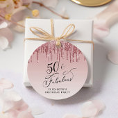 Eleganter Glitzer 50. Geburtstagsparty Danke Geschenkanhänger