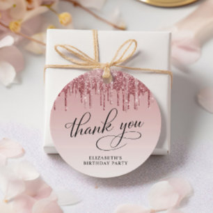 Eleganter Glitzer 50. Geburtstagsparty Danke Geschenkanhänger