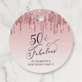 Eleganter Glitzer 50. Geburtstagsparty Danke Geschenkanhänger (Rückseite)
