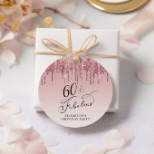 Eleganter Glitzer 60. Geburtstagsparty Danke Geschenkanhänger