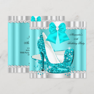 Eleganter Glitzer Aquamarin Blue Glamour High Heel Einladung