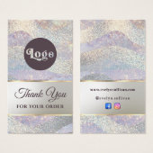 Eleganter Glitzer Aquarellwellen Beilage (Vorne & Hinten)