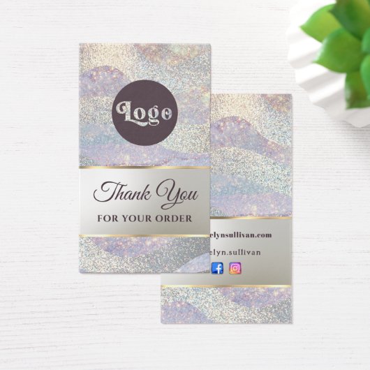 Eleganter Glitzer Aquarellwellen Beilage (Schreibtisch)