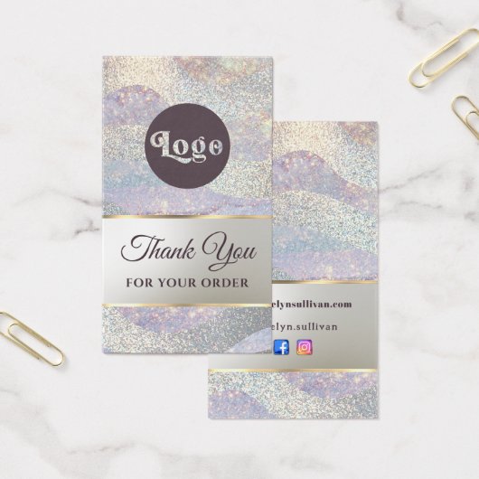 Eleganter Glitzer Aquarellwellen Beilage (Büro)