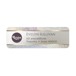 Eleganter Glitzer Aquarellwellen Rücksendeadresse