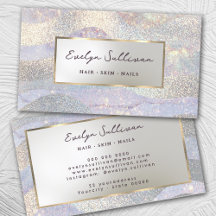 Eleganter Glitzer Aquarellwellen Visitenkarte