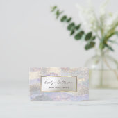 Eleganter Glitzer Aquarellwellen Visitenkarte (Stehend Vorderseite)