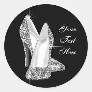Eleganter Glitzer-Aufkleber für High Heel Runder Aufkleber
