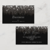 Eleganter Glitzer aus glänzendem Platinsilber Tren Visitenkarte (Vorne/Hinten)