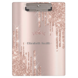 Eleganter Glitzer aus goldener Rose, Klemmbrett