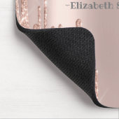 Eleganter Glitzer aus goldener Rose, Mousepad (Ecke)