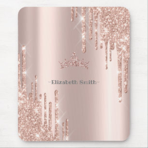 Eleganter Glitzer aus goldener Rose, Mousepad