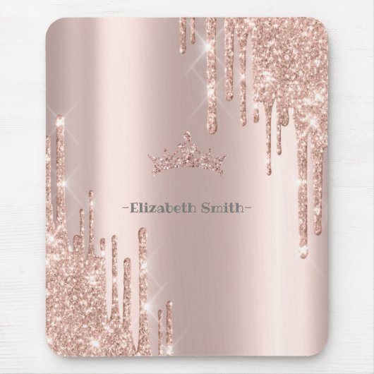 Eleganter Glitzer aus goldener Rose, Mousepad (Vorne)