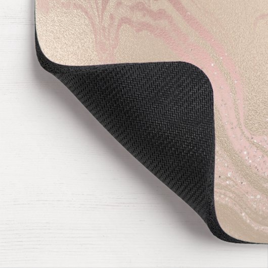 Eleganter Glitzer aus Kupfergold in moderner Rose Mousepad (Ecke)