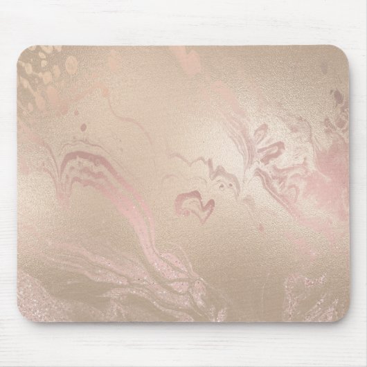 Eleganter Glitzer aus Kupfergold in moderner Rose Mousepad (Vorne)