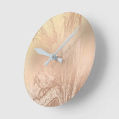 Eleganter Glitzer aus Kupfergold in moderner Rose Runde Wanduhr (Winkel)