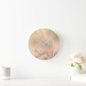 Eleganter Glitzer aus Kupfergold in moderner Rose Runde Wanduhr (Zuhause)