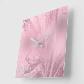 Eleganter Glitzer aus rosafarbenem Rosa Quadratische Wanduhr (Winkel)