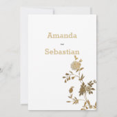 Eleganter Glitzer aus Weißgold Blühende Hochzeit Einladung (Rückseite)