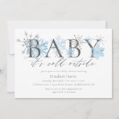 Eleganter Glitzer Baby ist kalt im Freien Kinderdu Einladung (Vorderseite)