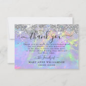 Eleganter Glitzer Begräbniskarte Dankeskarte (Vorderseite)