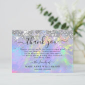 Eleganter Glitzer Begräbniskarte Dankeskarte (Stehend Vorderseite)