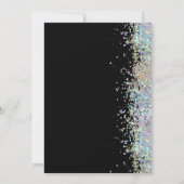 Eleganter Glitzer Black 60. Geburtstagsparty Einladung (Rückseite)
