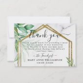 Eleganter Glitzer Blätter Begräbnisessen Dankeschö Dankeskarte (Vorderseite)