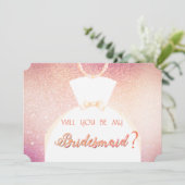 Eleganter Glitzer Bokeh, Bride Dress Bridesmaid Ca Einladung (Stehend Vorderseite)