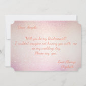 Eleganter Glitzer Bokeh, Bride Dress Bridesmaid Ca Einladung (Rückseite)