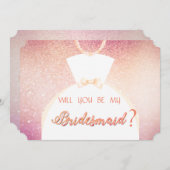 Eleganter Glitzer Bokeh, Bride Dress Bridesmaid Ca Einladung (Vorne/Hinten)