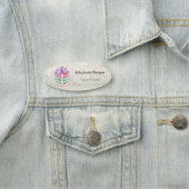 Eleganter Glitzer Bokeh Macarons Namensschild (Beispiel)