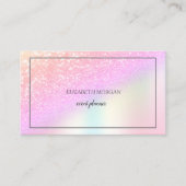 Eleganter Glitzer Bokeh Ombre, Frame Holographic Visitenkarte (Vorderseite)