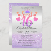 Eleganter Glitzer Bokeh Ombre, Tiara, Sweet 16 Par Einladung (Vorne/Hinten)