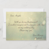 Eleganter Glitzer Bokeh,Rings Bridesmaid Card Einladung (Rückseite)