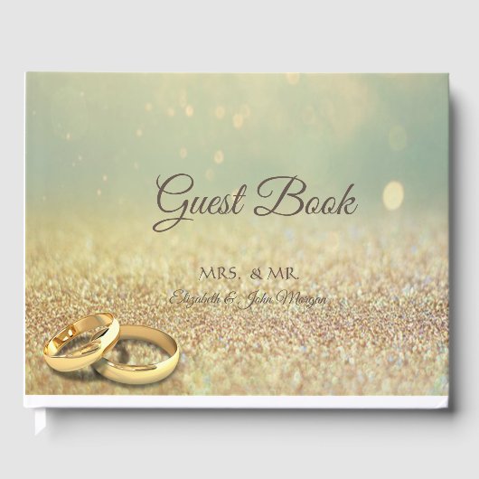 Eleganter Glitzer Bokeh,Rings Gästebuch (Vorderseite)
